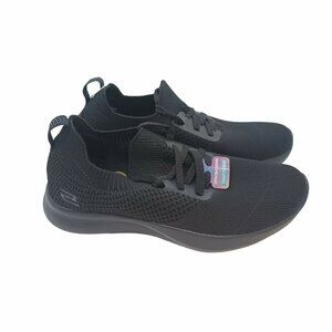 ⭐Skechers Memory Foam Fly 7.5 Women's Shoes Casual Sneakers Black Fabric 58705MC